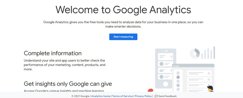 Google Analytics has two sections