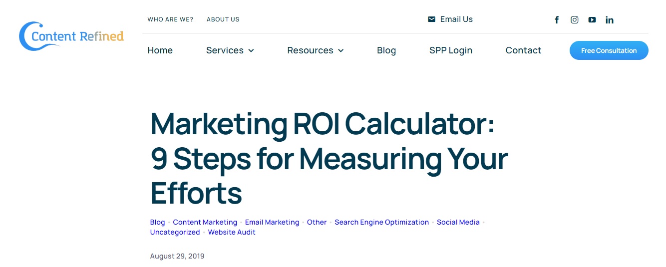 C.R Marketing ROI Calculator