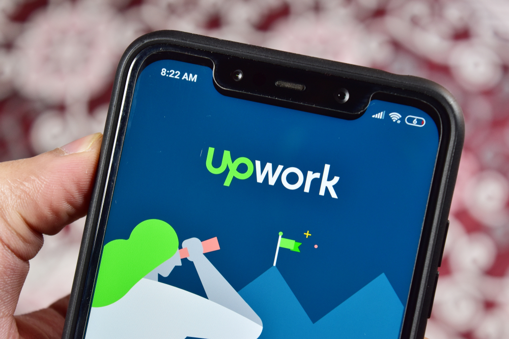 Upwork application on smartphone