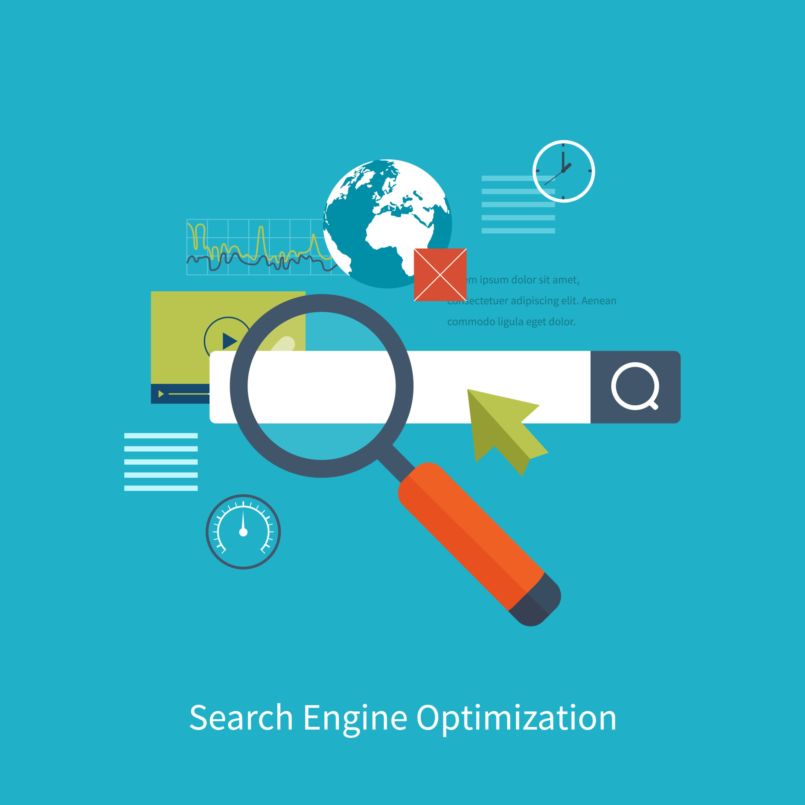 Search-engine-optimization-concept-with-magnifying-glass-over-search-bar