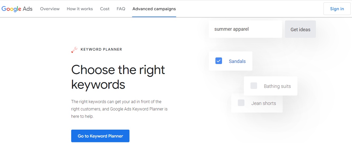 Google Keyword Planner