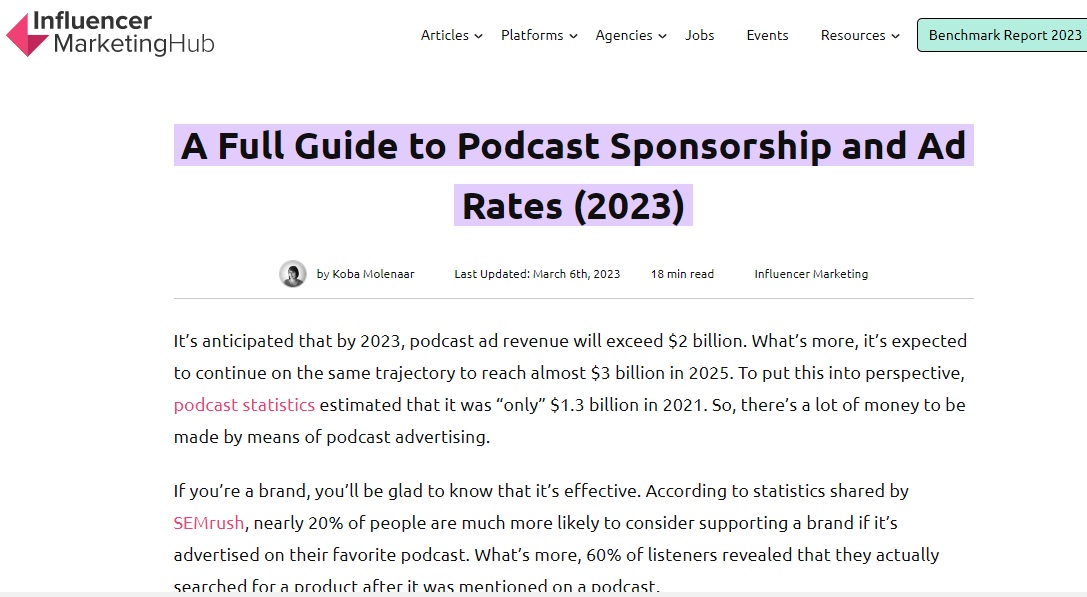 Podcast Sponsorship