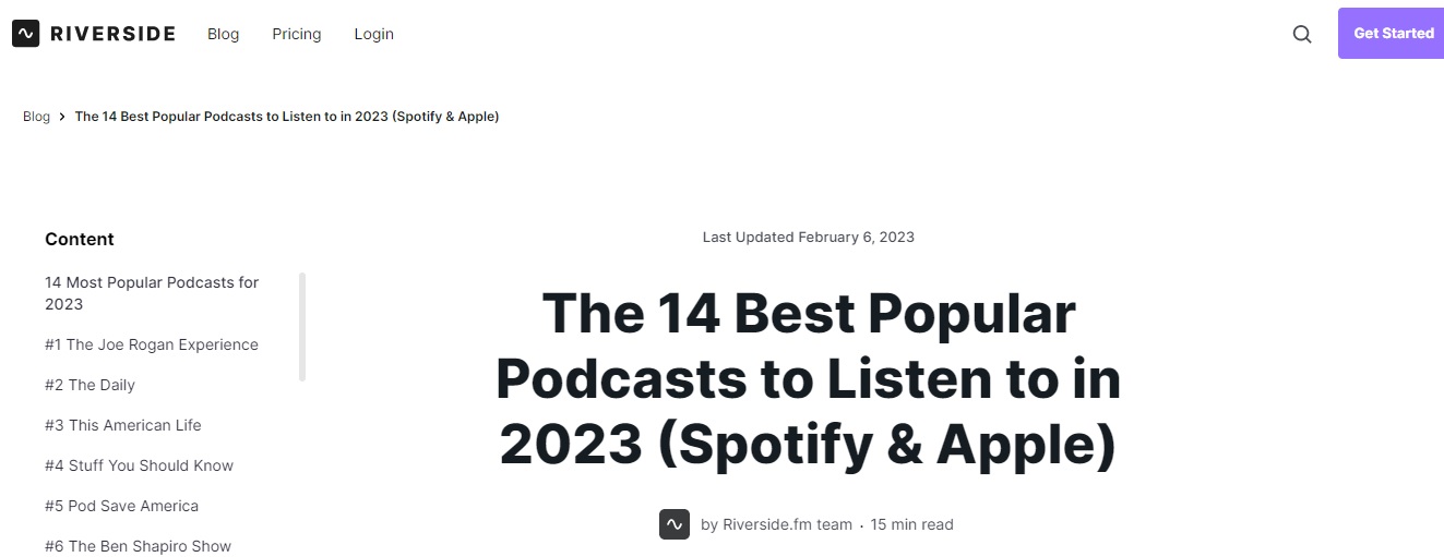 popular podcasts