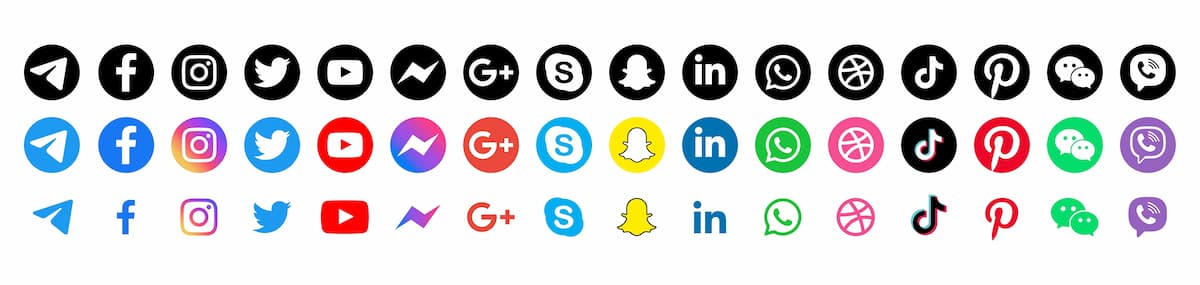 Social-media-icons-in-different-styles-and-colors